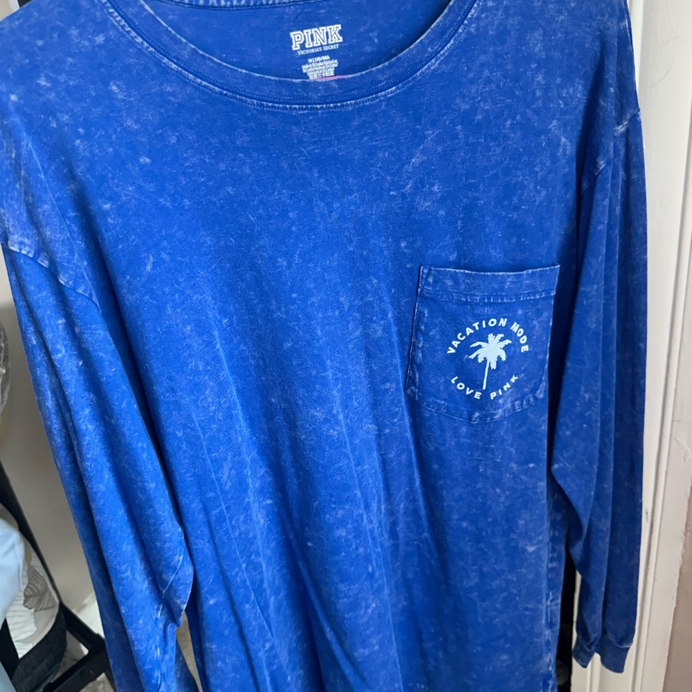 PINK Victoria's Secret Blue Long Sleeve Tee